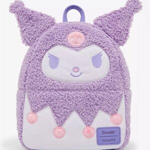 Loungefly Kuromi Pastel Fuzzy Mini Backpack NEW